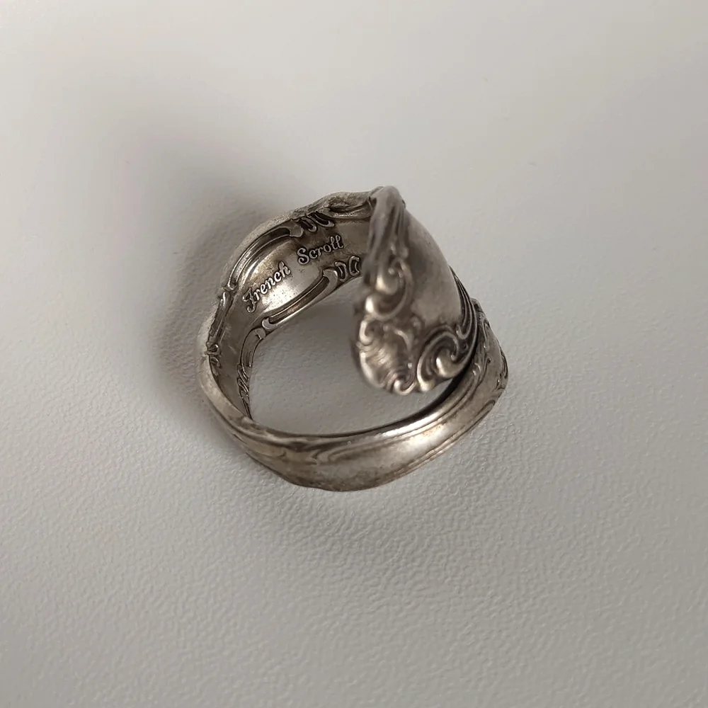 Alvin Sterling French Scroll Silver Ring - Picture 2 of 6
